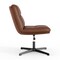 Merrick Lane Biel Mid-Back Height-Adjustable Stationary Armless Swivel Office Chair - Padded Upholstered Back and Seat, Strong Frame